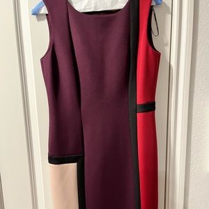 Calvin Klein Deep Purple, Color Block Scuba Dress